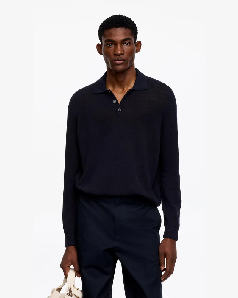 Arket Poloshirt Aus Leinenmischung -Blau Blau