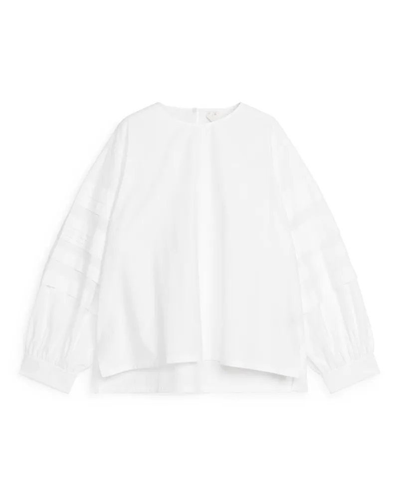Arket Plissierte Bluse - Weiß Weiß