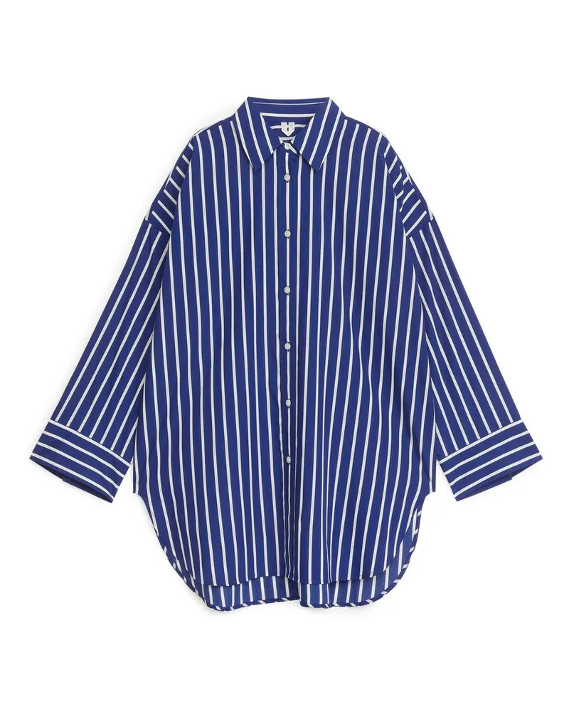 Arket Oversized-Hemd - Blau|Mehrfarbig Blau