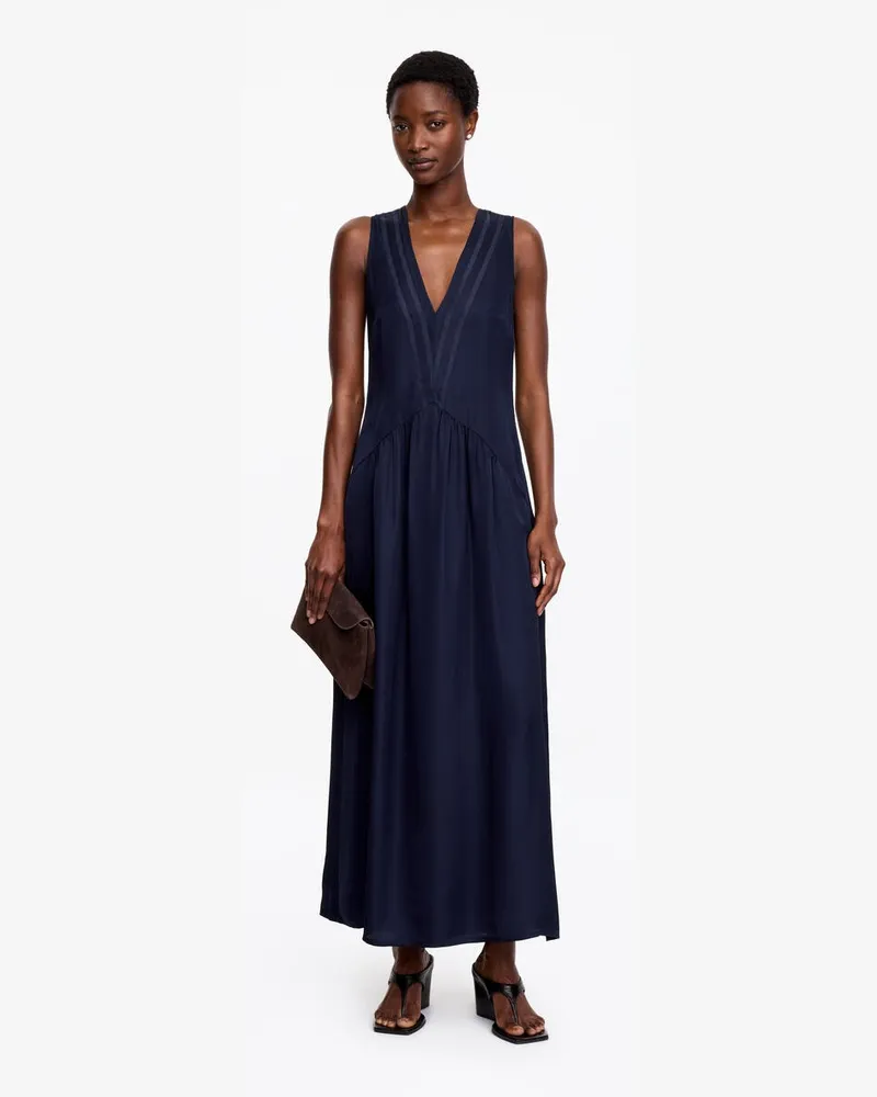 Arket Maxikleid Mit Organzadetail -Blau Blau