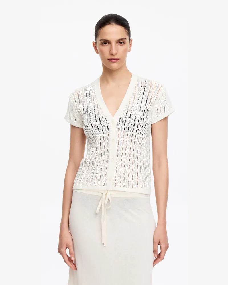 Arket Gehäkelte Strickjacke -Weiß Weiß