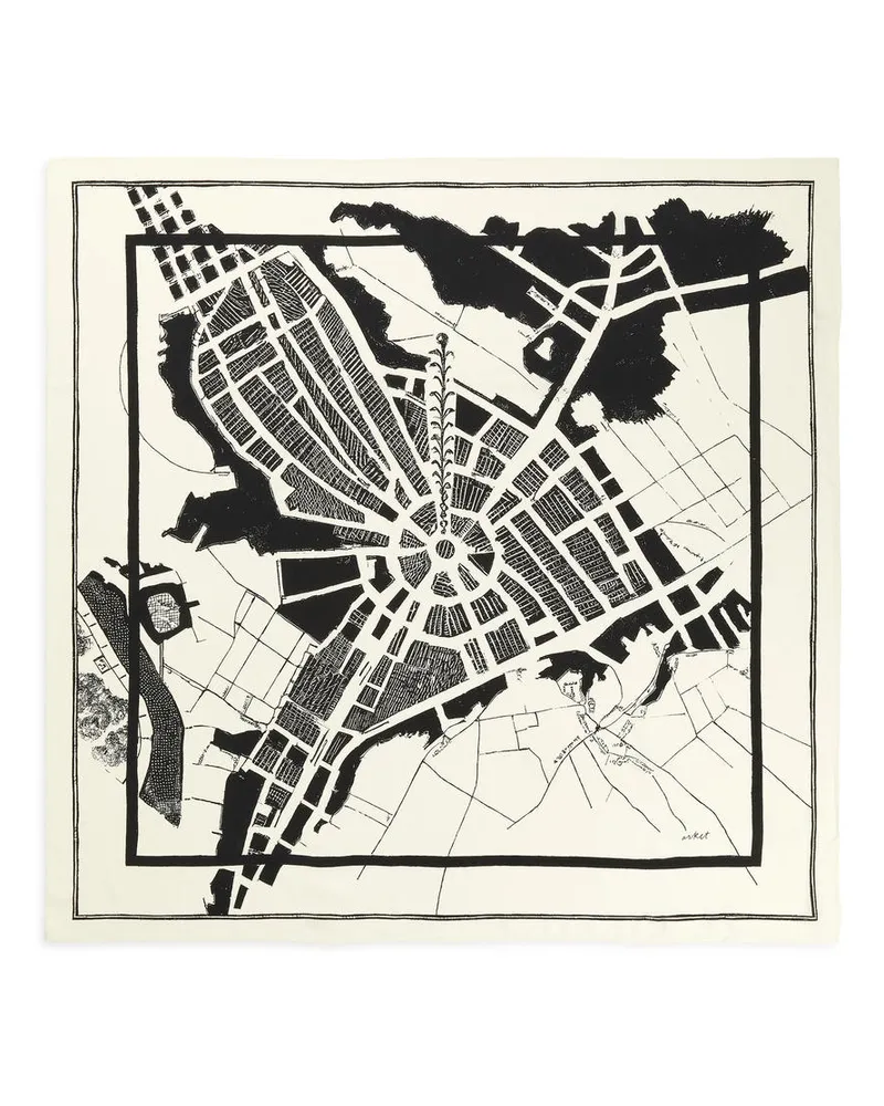 Arket Bedrucktes Seidentuch -Weiß Weiß