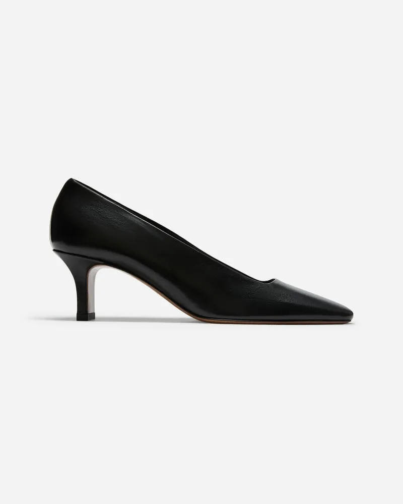 Arket Lederpumps Mit Eckiger Spitze -Schwarz Schwarz