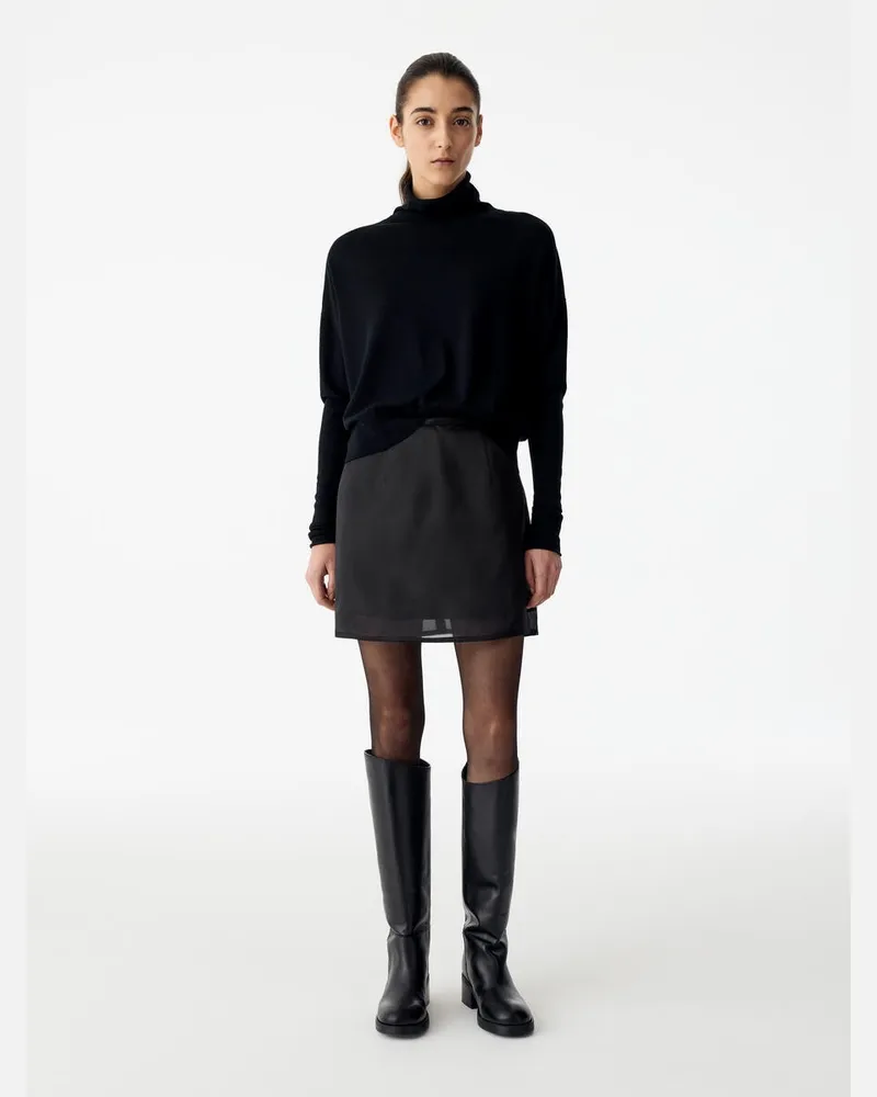Arket Minirock Aus Seidenorganza -Schwarz Schwarz
