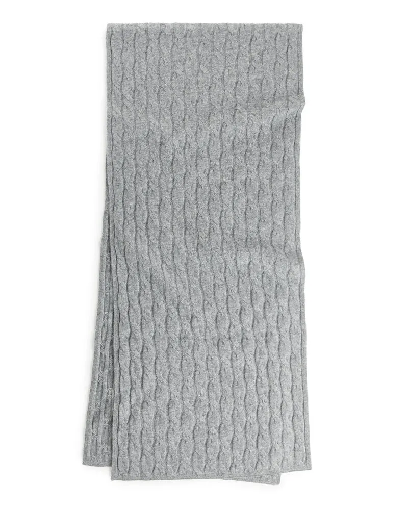 Arket Kaschmirschal Mit Zopfmuster - Grau Grau