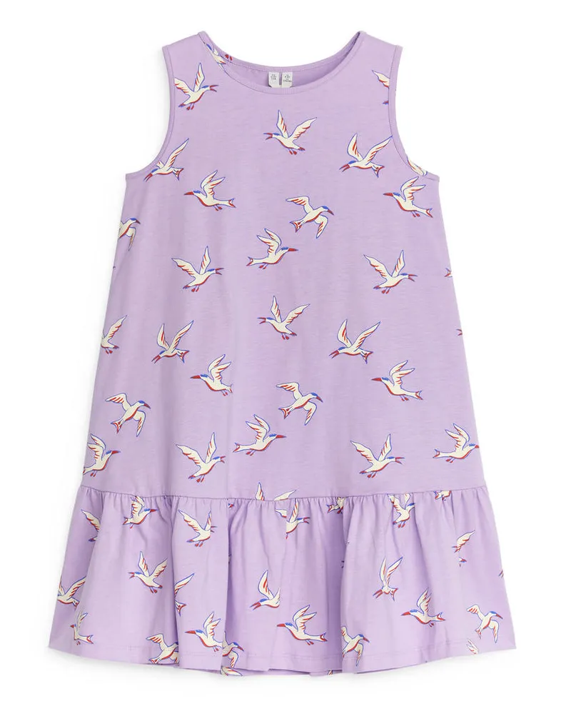 Arket Jerseykleid Mit Rüschen - Lila Lila