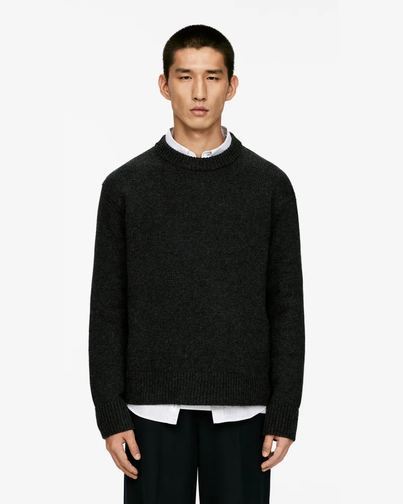 Arket Pullover Aus Schwerem Wollstrick -Schwarz Schwarz