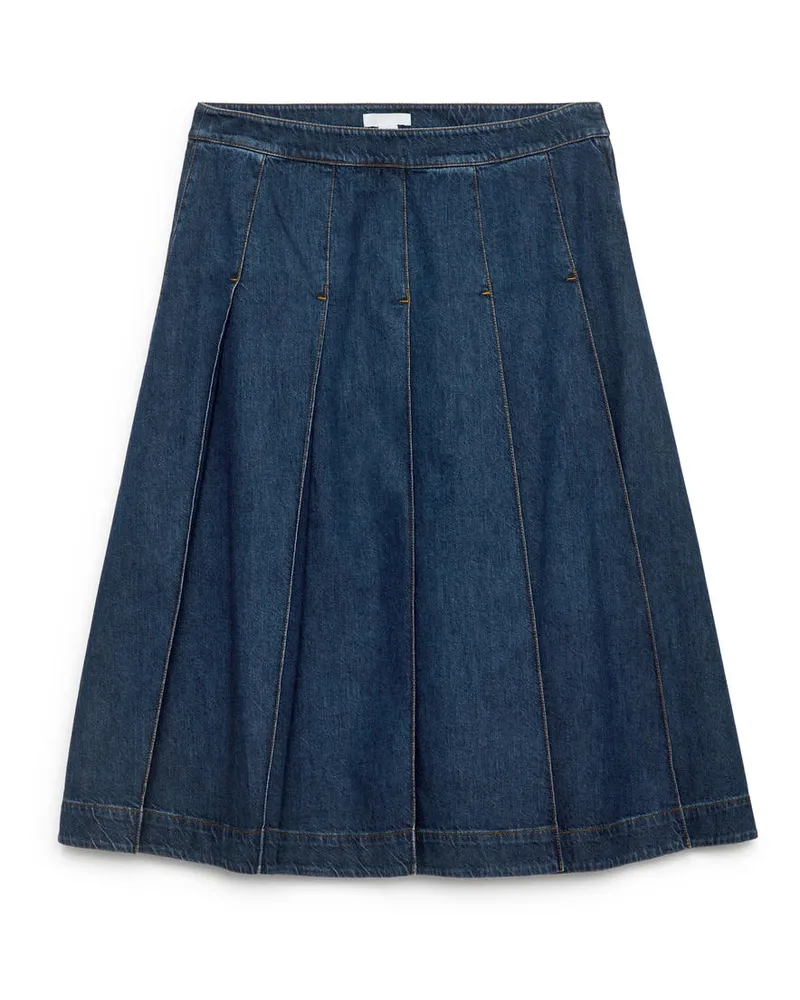 Arket Plissierter Jeansrock - Blau Dunkelblau
