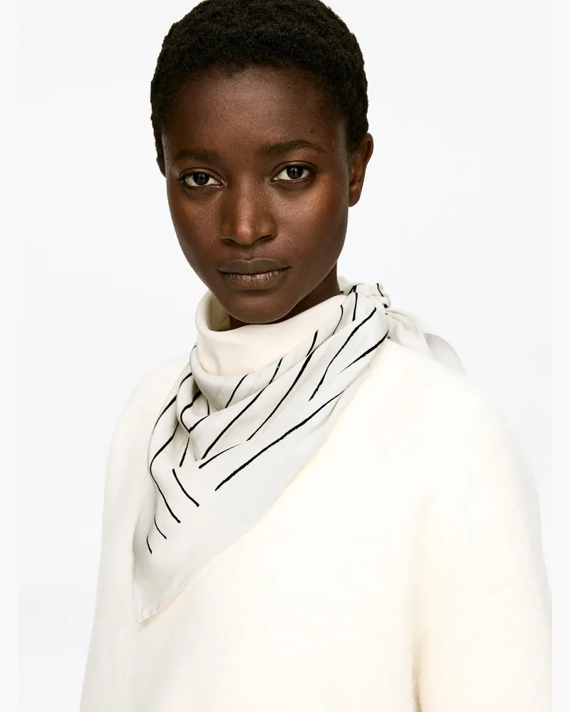 Arket Bedrucktes Seidentuch -Weiß Weiß