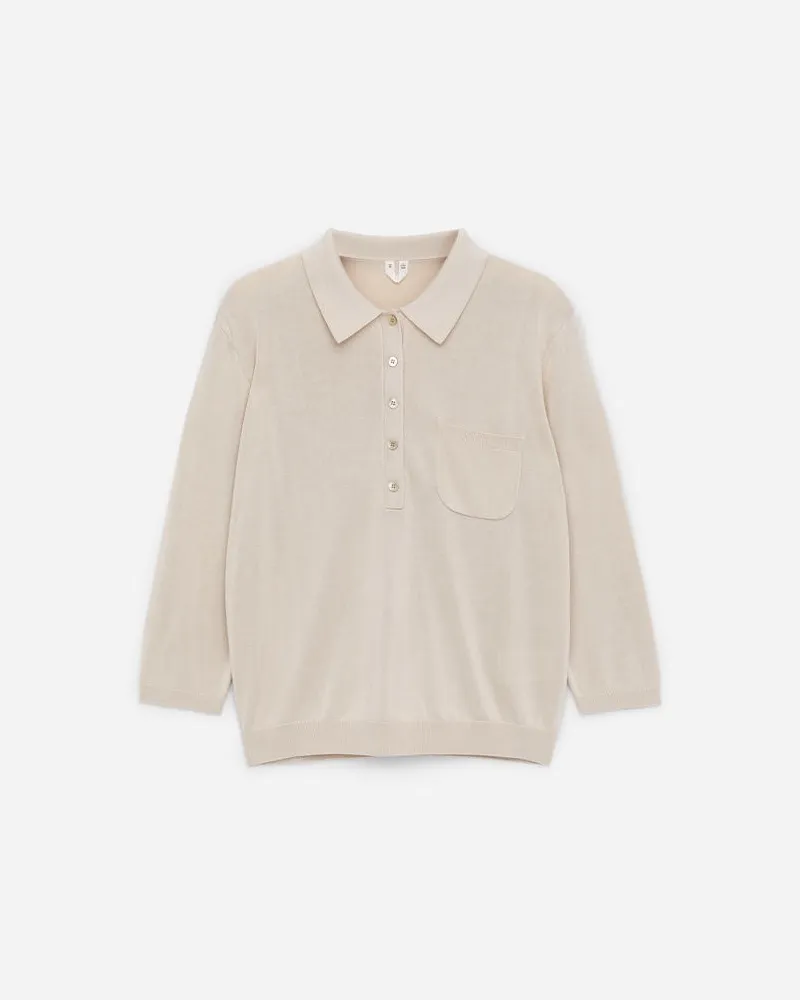 Arket Polostrickhemd -Weiß Weiß