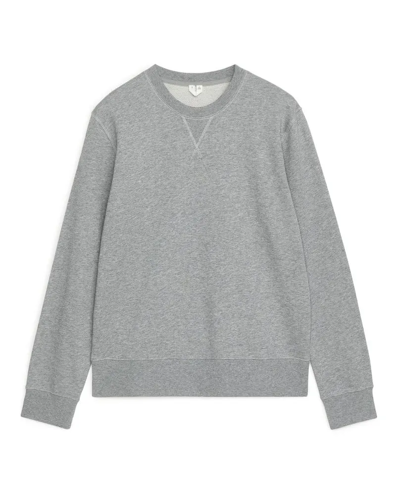 Arket Sweatshirt Aus French Terry - Grau|Mehrfarbig Graumeliert
