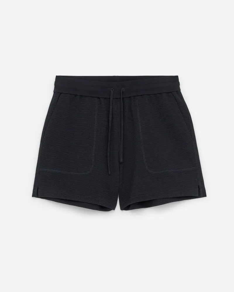 Arket Shorts Mit Waffelmuster - Blau Dunkelblau