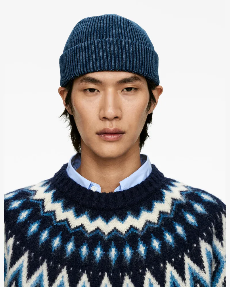 Arket Beanie In Indigo -Blau Blau