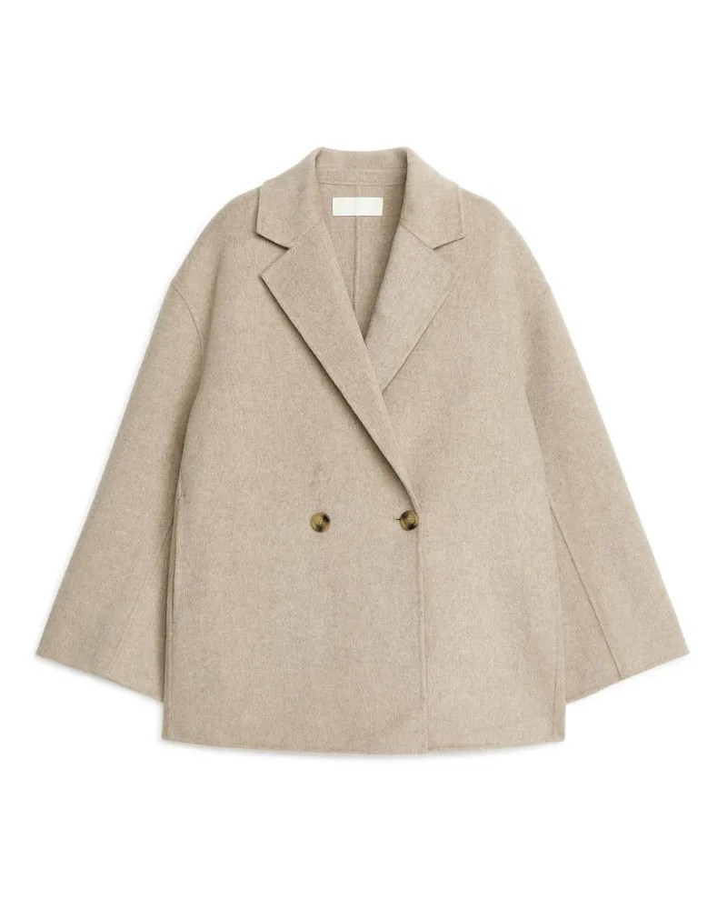 Arket Zweireihiger Wollblazer Beige