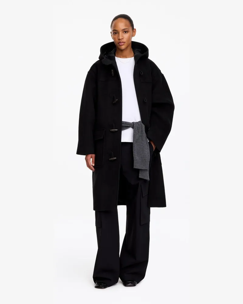Arket Dufflecoat Aus Wollmischung -Schwarz Schwarz