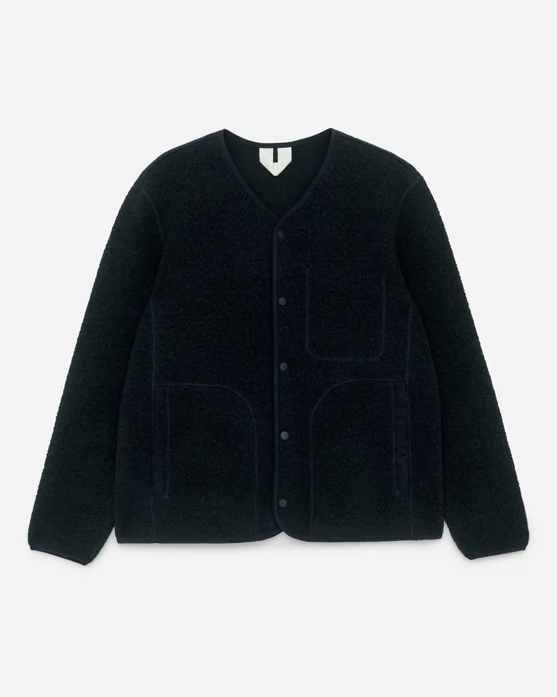 Arket Fleecejacke Aus Wollmischung - Blau Dunkelblau
