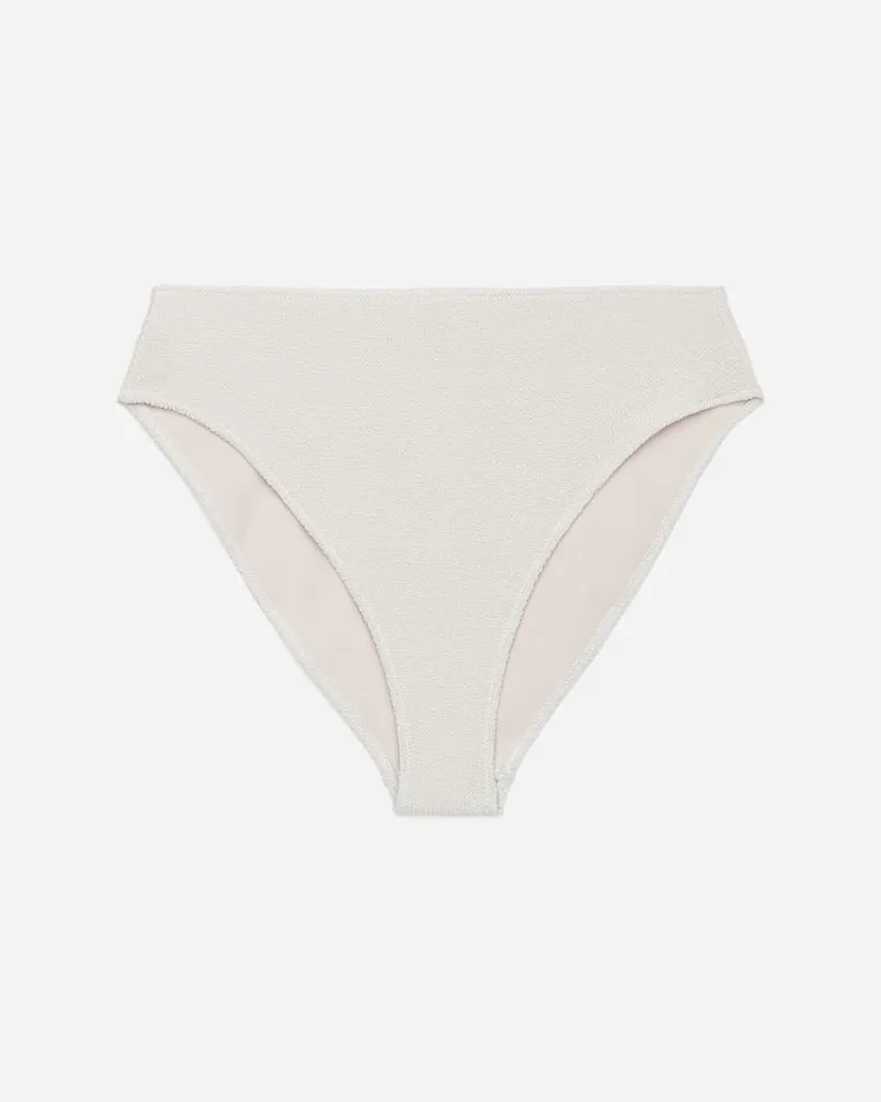 Arket Crinkle-Bikinihose Mit Mittelhohem Bund -Weiß Weiß