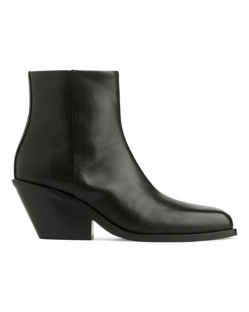 Arket Stiefelette Aus Leder - Schwarz Schwarz