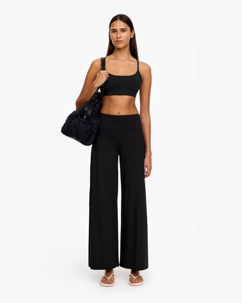 Arket Weite Hose Aus Weichem Stretchstoff -Schwarz Schwarz