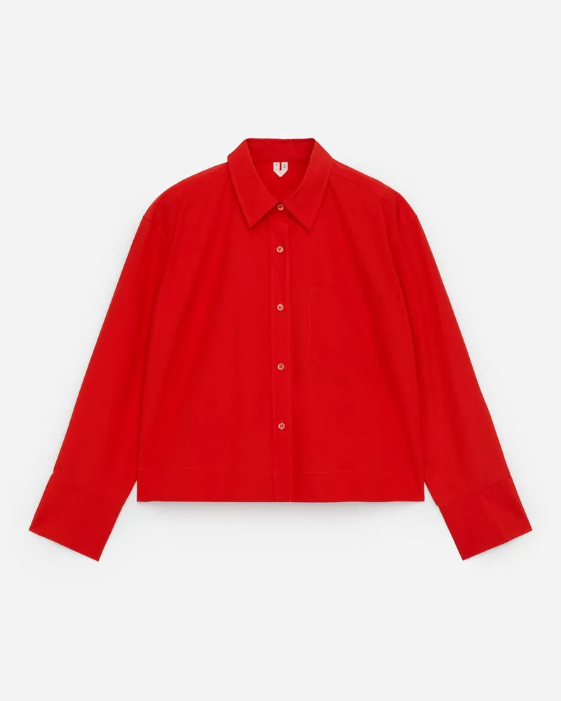 Arket Kurzes Baumwollhemd -Rot Rot