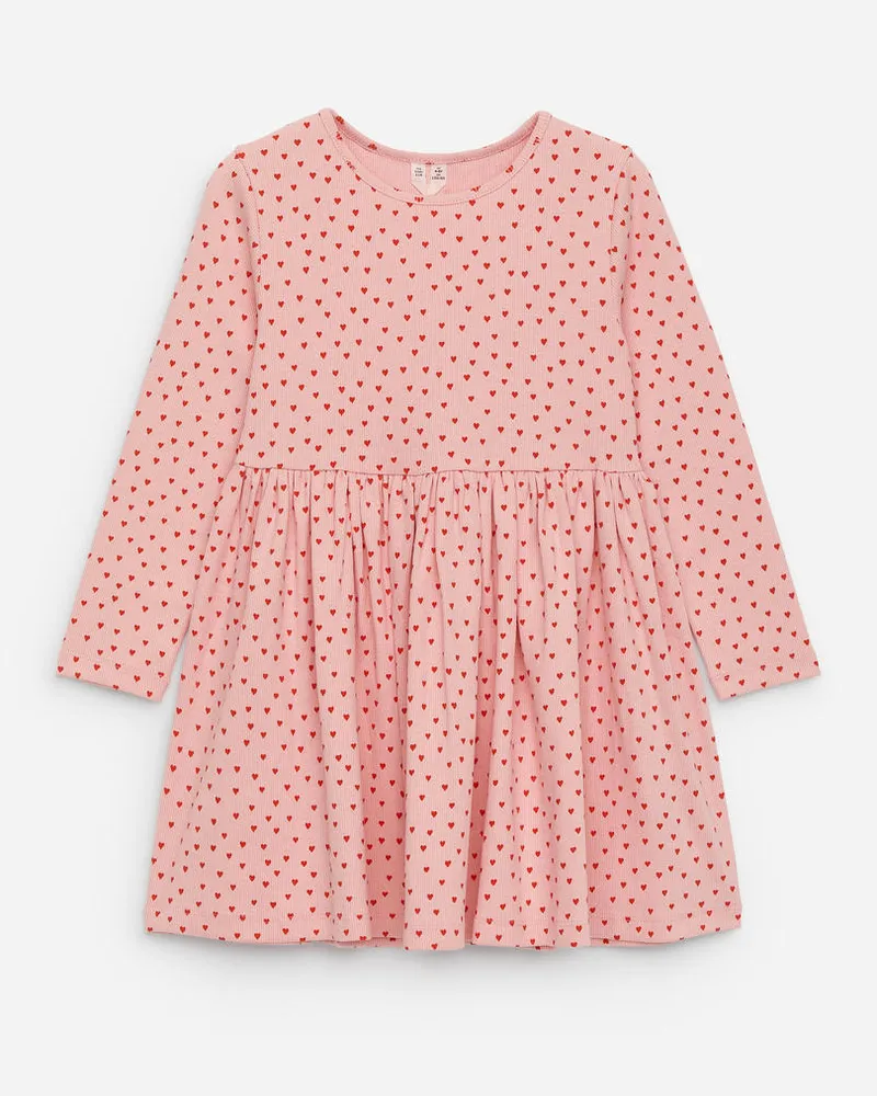 Arket Geripptes Kleid Aus Baumwolle -Rosa Rosa