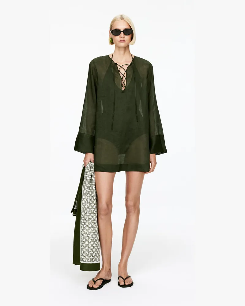 Arket Strandkleid Aus Ramie -Grün Grün