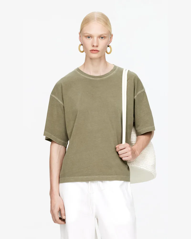 Arket T-Shirt Aus Baumwolle -Grün Grün