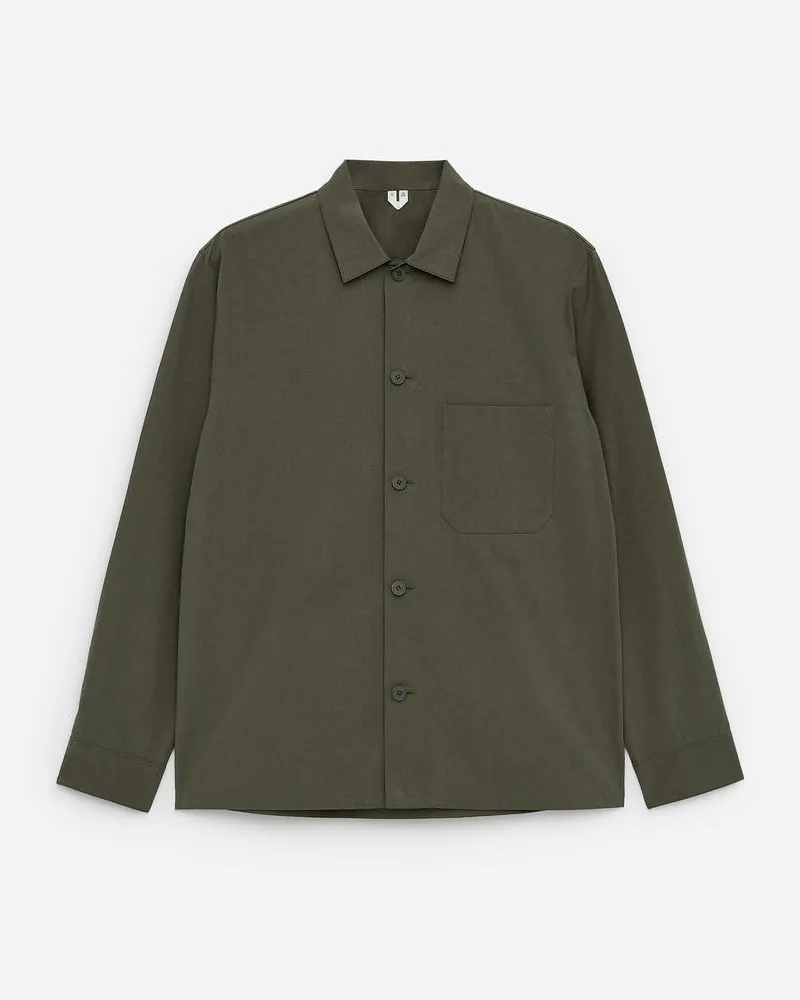 Arket Popeline-Hemd - Grün Khaki