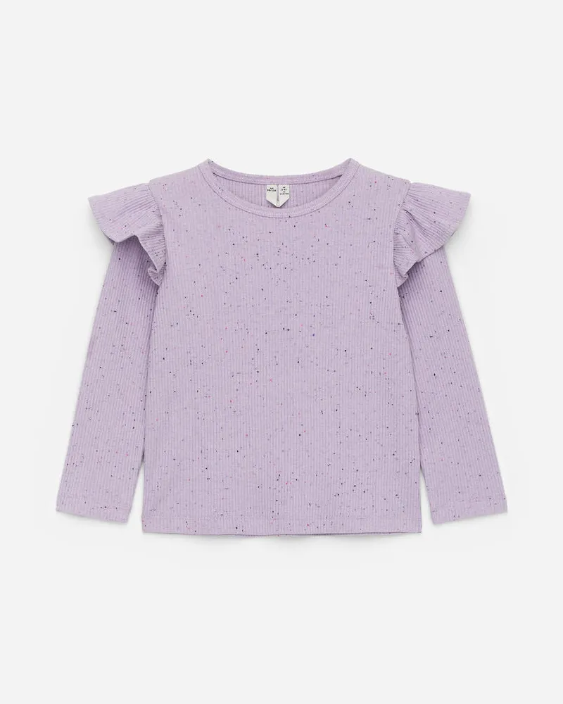Arket Gerüschtes Jersey-Oberteil - Lila Flieder
