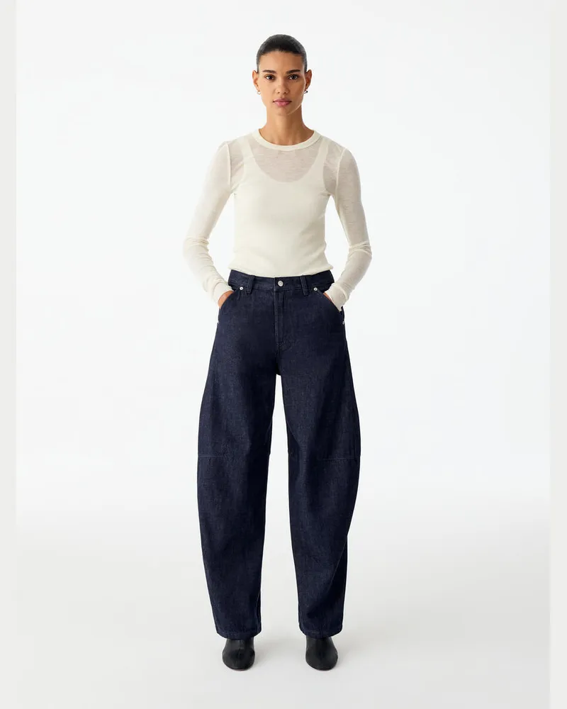 Arket PINE Relaxed Barrel Jeans -Blau Blau