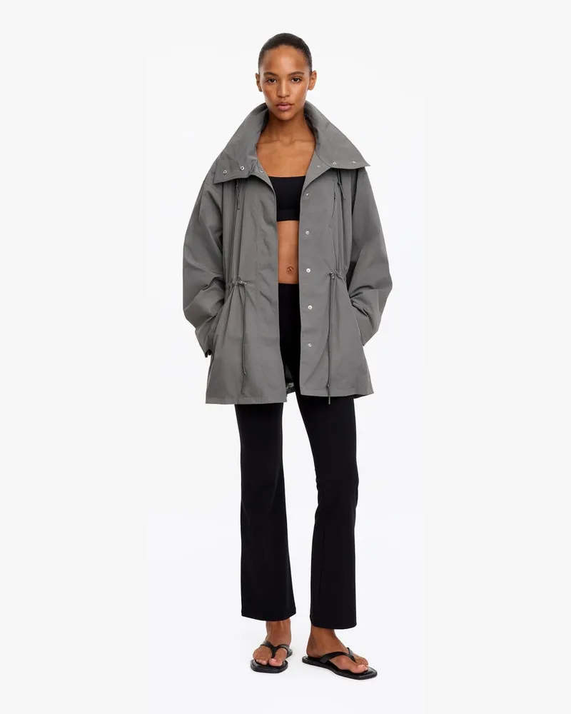 Arket Nylonjacke Mit Hohem Kragen -Grau Grau