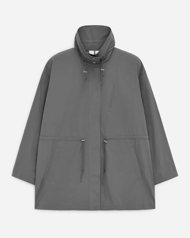 Arket Nylonjacke Mit Hohem Kragen -Grau Grau