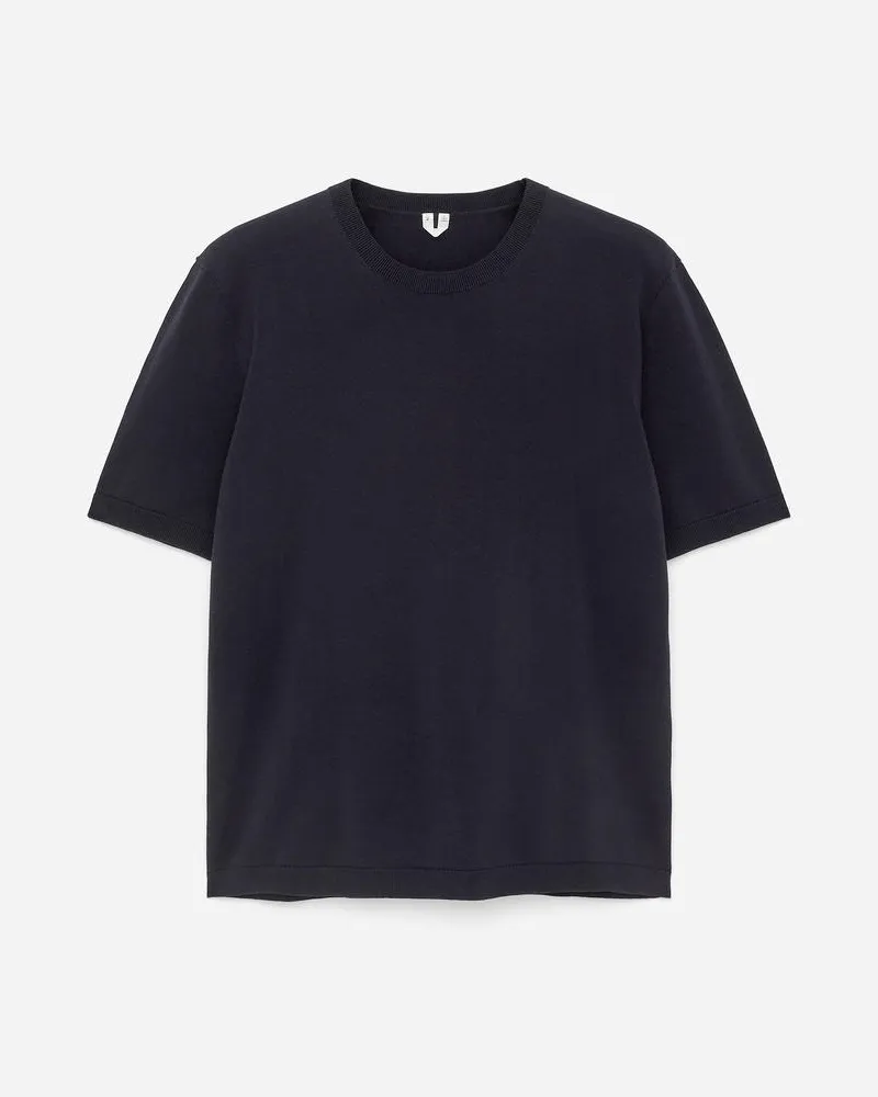 Arket Feinstrick-T-Shirt Aus Baumwolle -Blau Blau