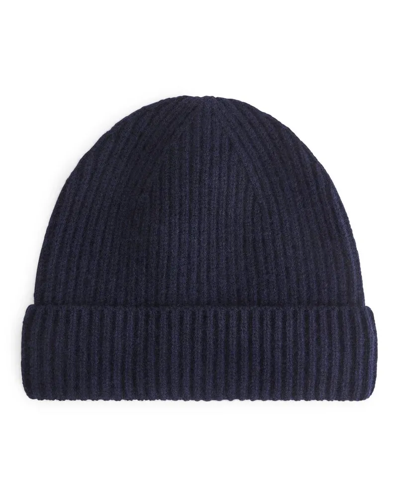 Arket Beanie aus Kaschmir Und Wolle Dunkelblau