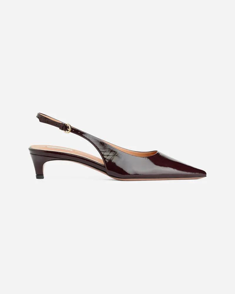 Arket Slingback-Lederpumps - Rot Weinrot