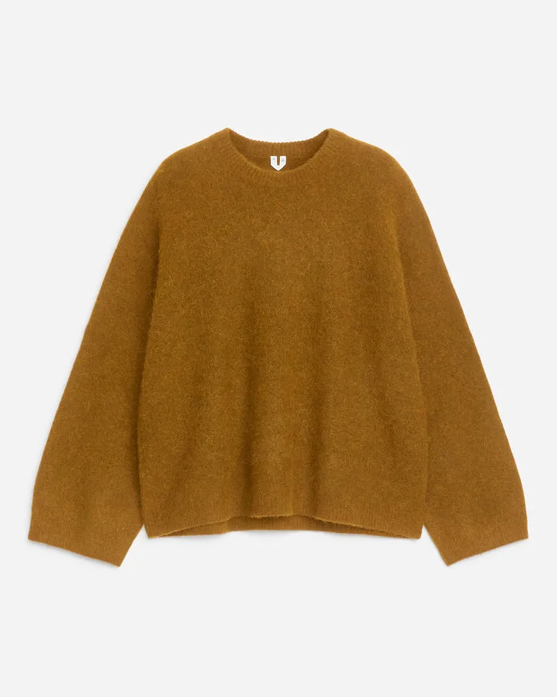 Arket Pullover Aus Alpakawolle Und Wolle - Gelb Dunkelgelb