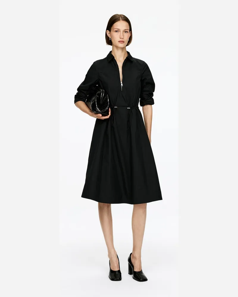 Arket Kleid Mit Kordelzug -Schwarz Schwarz