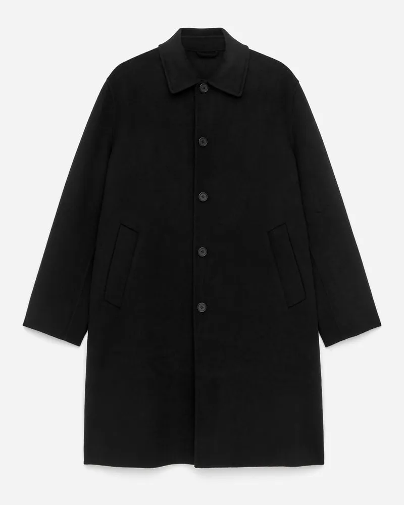 Arket Doubleface-Mantel Aus Wolle -Schwarz Schwarz