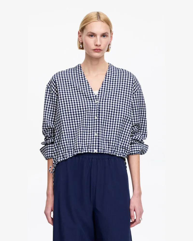 Arket Seersucker-Oberteil -Blau Blau