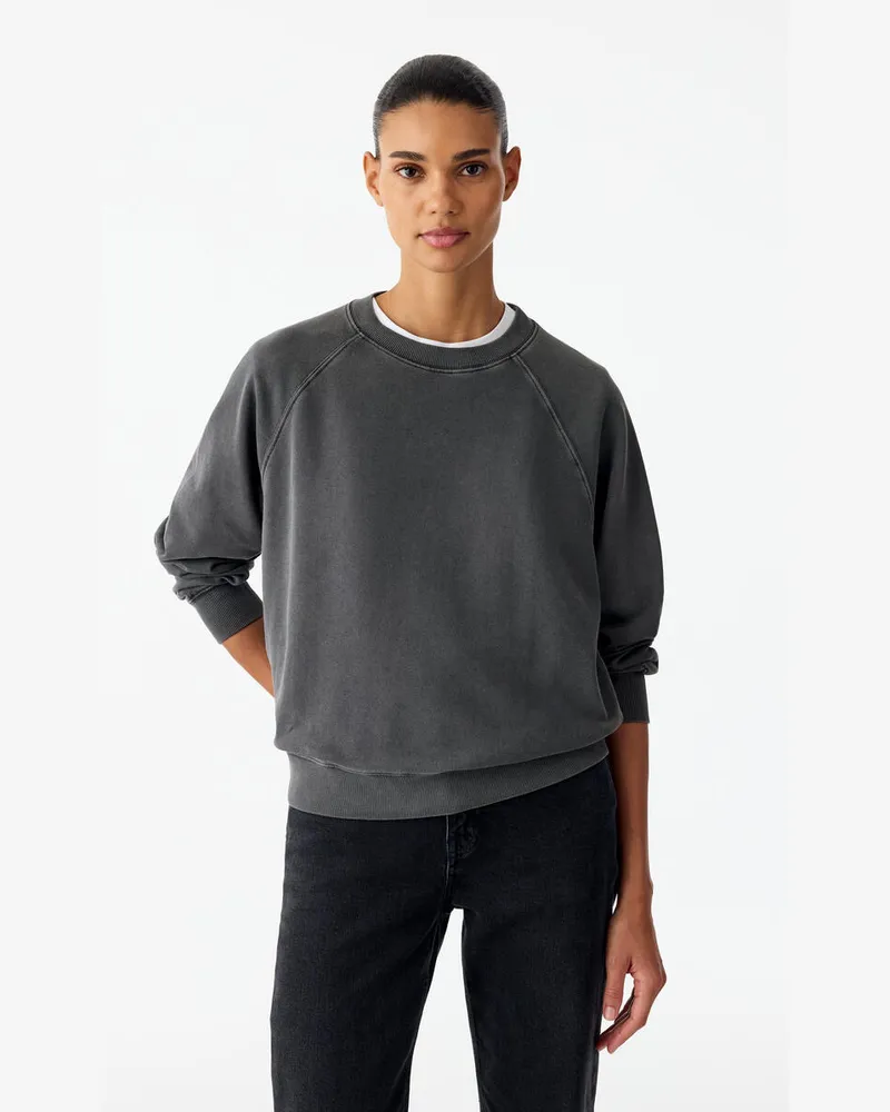 Arket Sweatshirt Aus Baumwollfrottee -Schwarz Schwarz