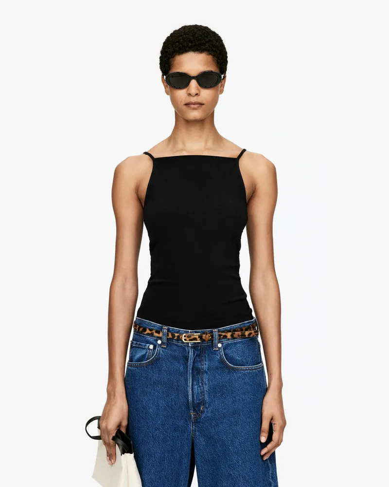 Arket Geripptes Tanktop -Schwarz Schwarz