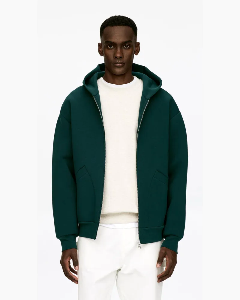 Arket Scuba-Kapuzenjacke Mit Reißverschluss -Grün Grün