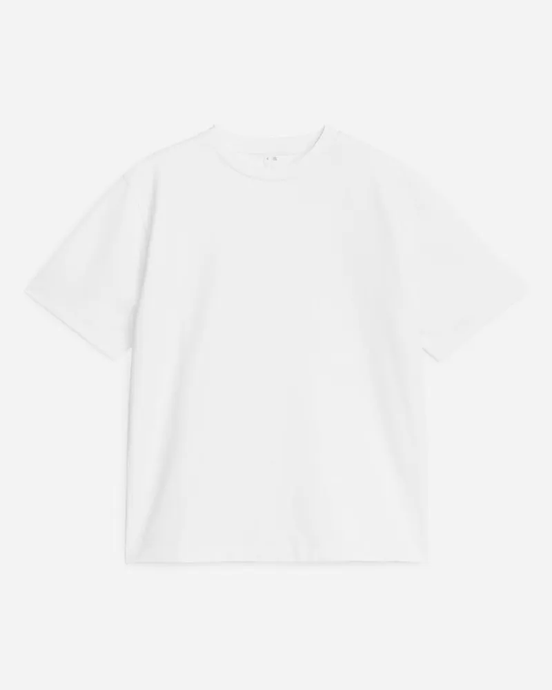 Arket Interlock-T-Shirt - Weiß Weiß