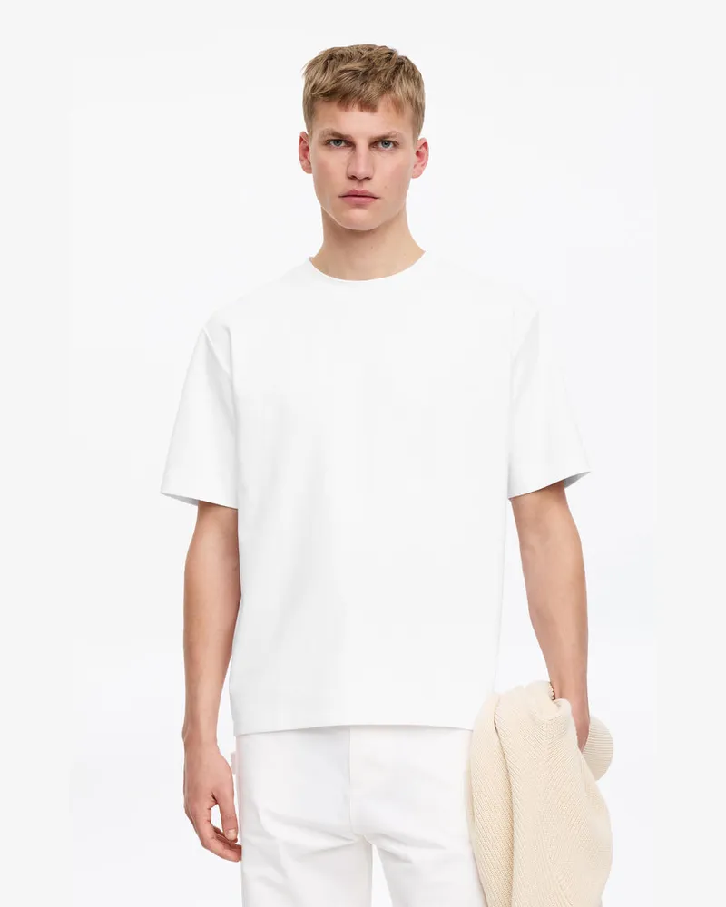 Arket Interlock-T-Shirt -Weiß Weiß