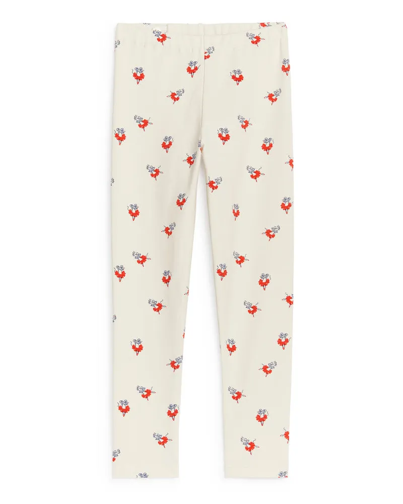 Arket Jerseyleggings - Weiß|Rot|Mehrfarbig Cremeweiß
