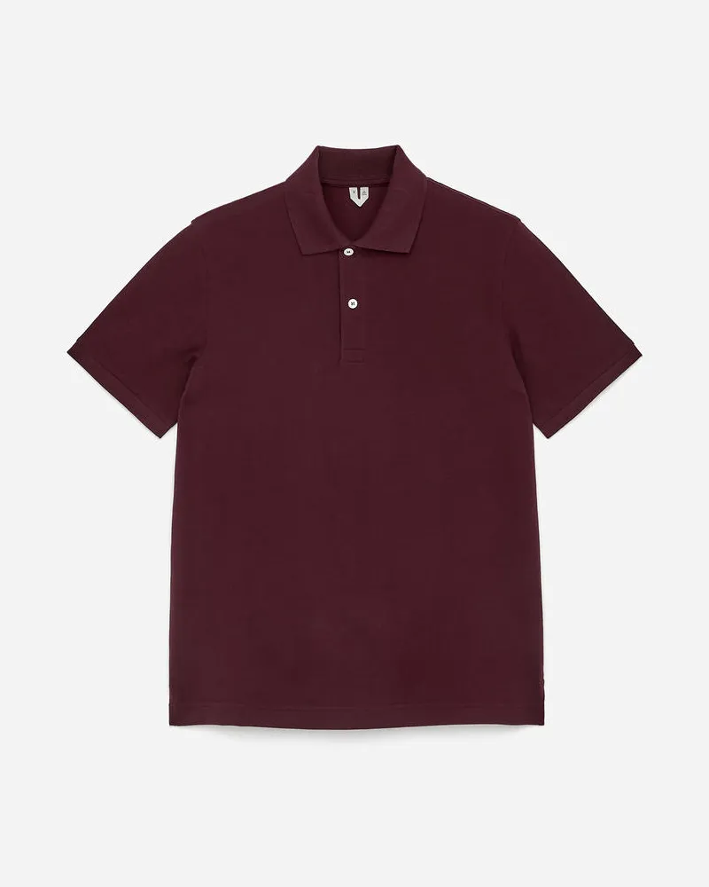 Arket Pikee-Poloshirt - Rosa Weinrot