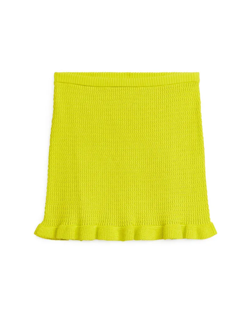 Arket Gerüschter Strickrock - Gelb Neongelb