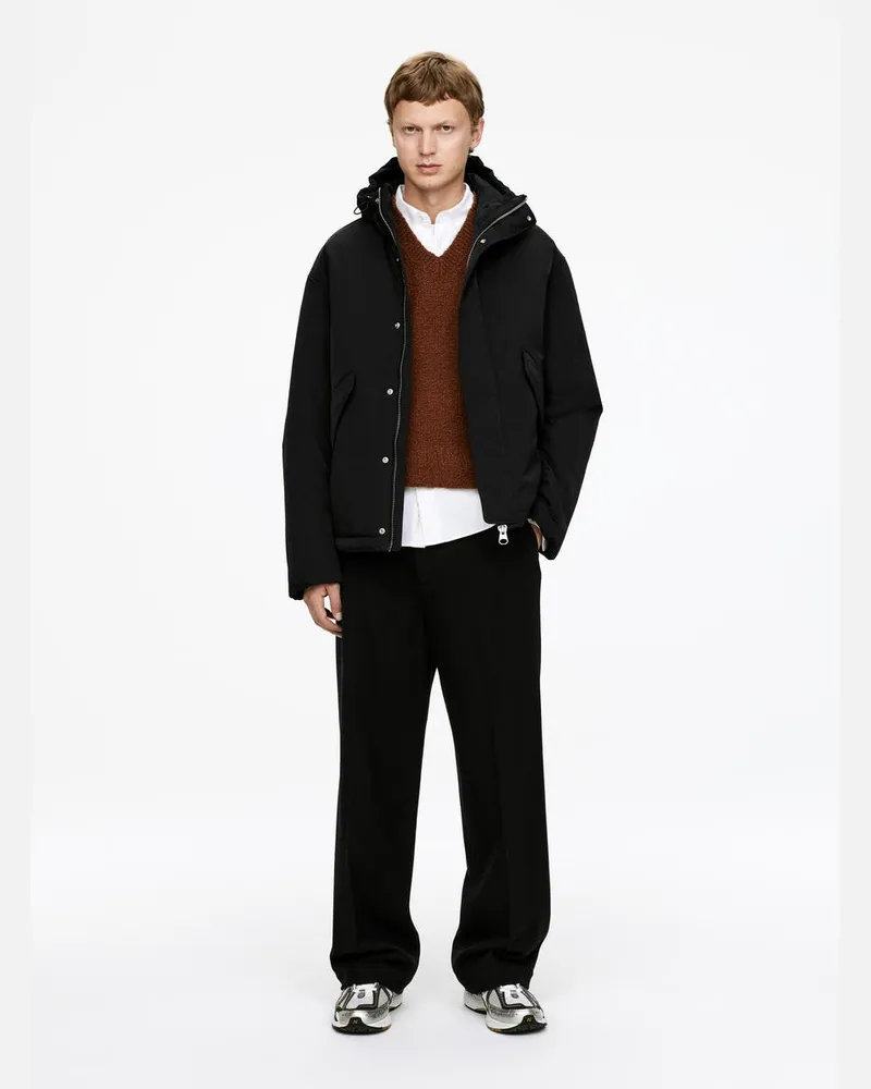 Arket Wattierte Windbreaker-Jacke -Schwarz Schwarz