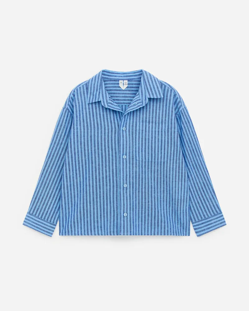 Arket Hemd Aus Leinen Und Baumwolle -Blau Blau