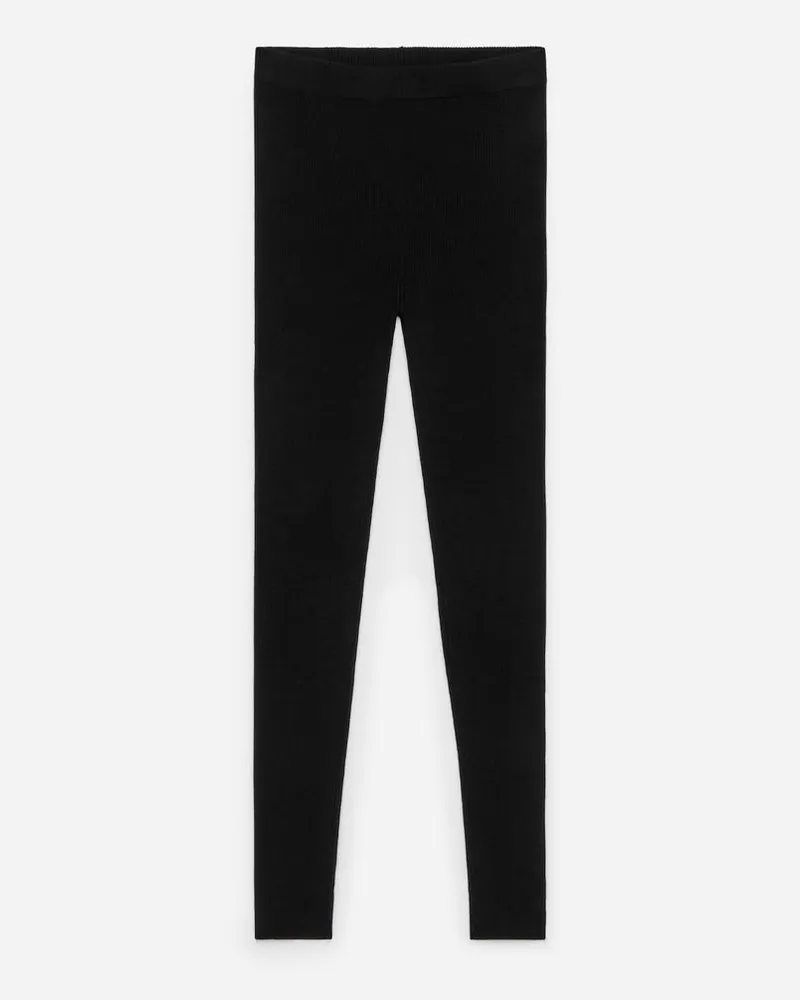 Arket Gerippte Leggings Aus Merinowolle -Schwarz Schwarz